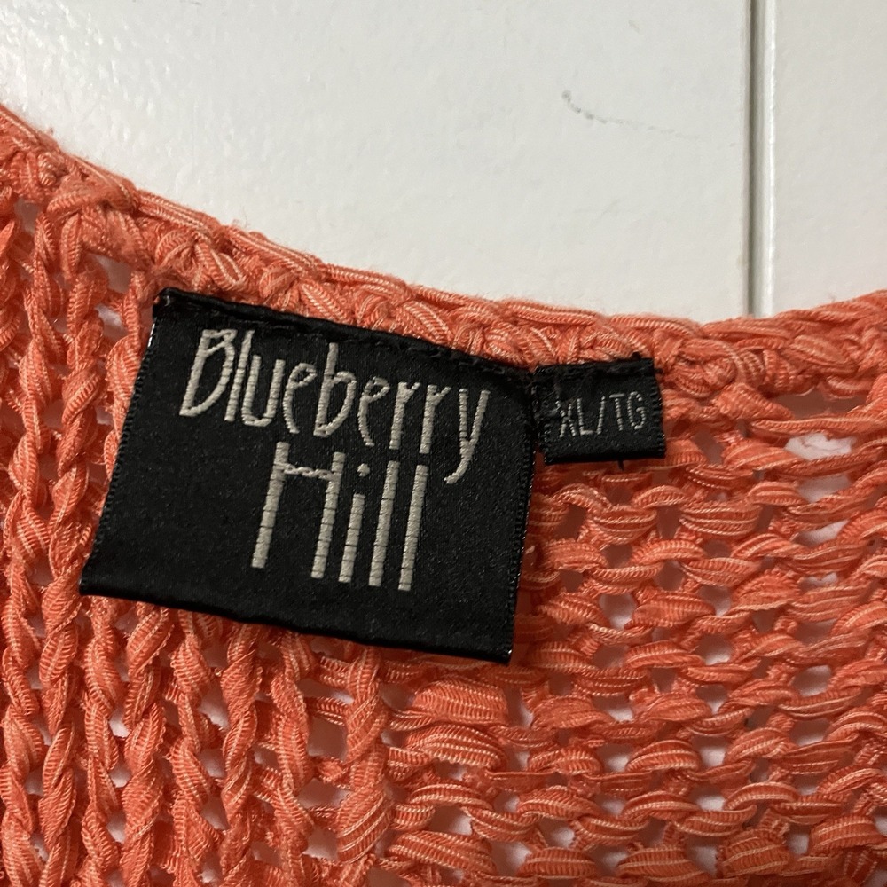 Y2K Blueberry Hill Orange Sweater Womens XL Slouchy Boho Fall Transition Layer - Picture 2 of 7